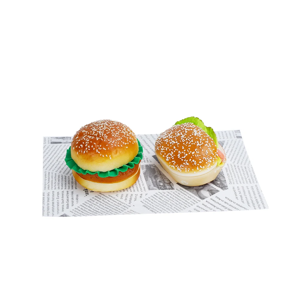 OEM fast food hamburger sandwich packaging paper food grade eco friendly printing logo safe non toxic wax greaseproof paper