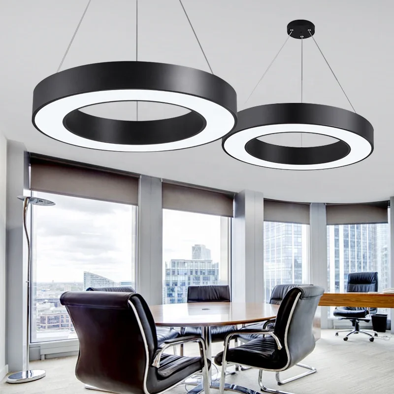 Simple Round LED Dining Room Chandelier Living Room Bedroom Study Office Engineering Lighting Nordic Industrial Style Chandelier