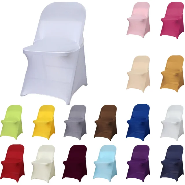Polyester Spandex Folding Chair Cover for Wedding Party Banquet Events Hotel Restaurant