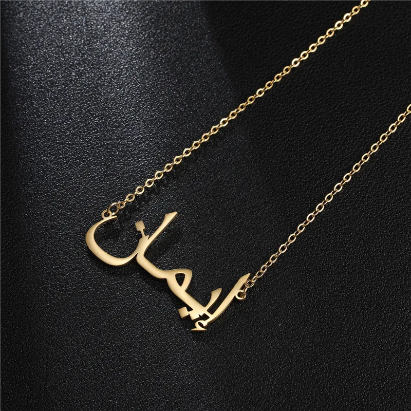Stainless Steel Name Pattern Character Letter Necklace DIY Personalized Multiple Diamond Name Plate Custom Necklace
