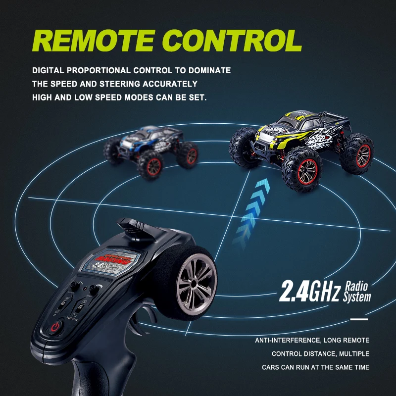 HOSHI N516 RC Truck 1/10 rc car 4WD Remote Control Toys with Lights Off-Road Hobby monster truck fast Crawler Electric Vehicle