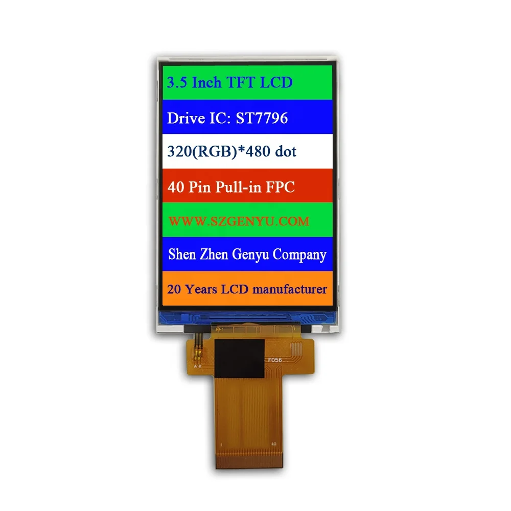 TFT 3,5 Экран Дисплей TN панель 40 PIN SPI 16 Bit ST7796 драйвер 3,5 дюймов TFT LCD 480x320 для термостата