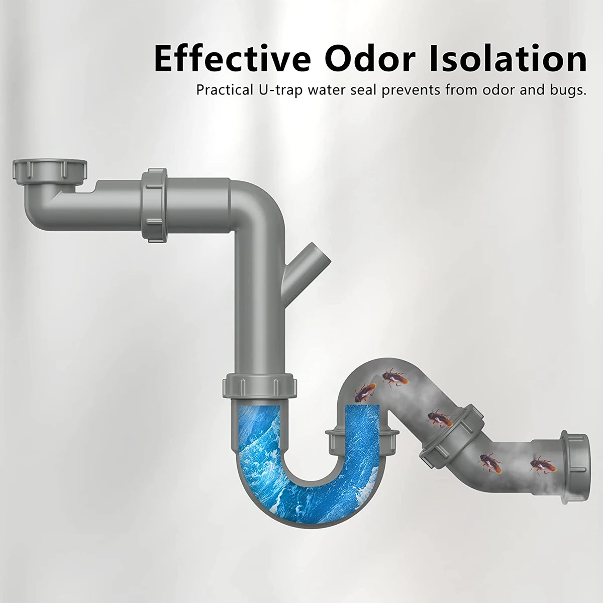product new hot sale 40mm all in one drainage pipes kitchen plastic pp sink drain tube multi function p trap pipe for adjustable drainer-0