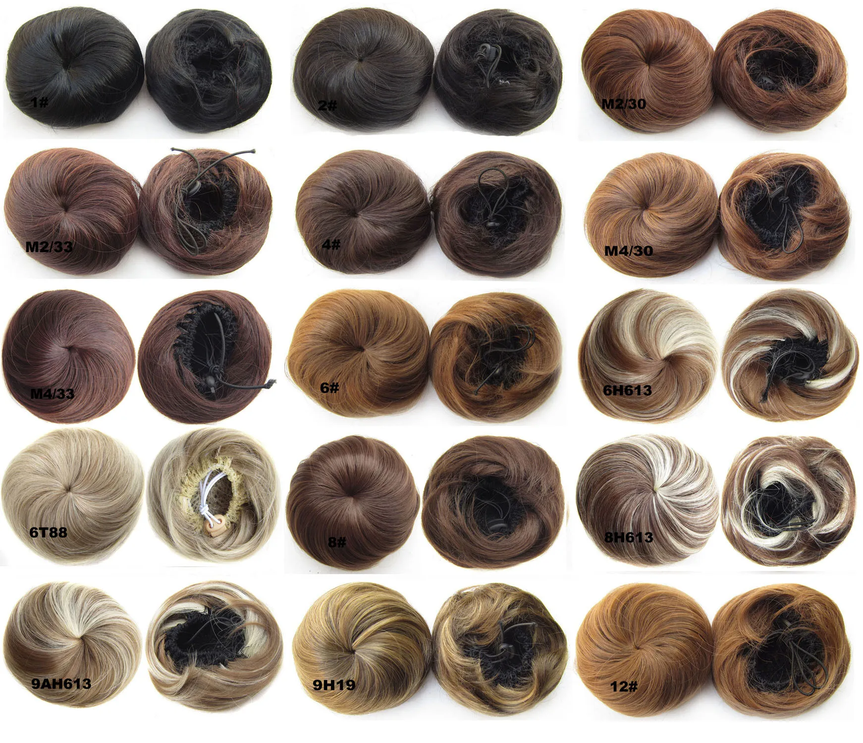 New Style Hair Bun Chignon Ponytail Drawstring Hairpieces Color Black #1