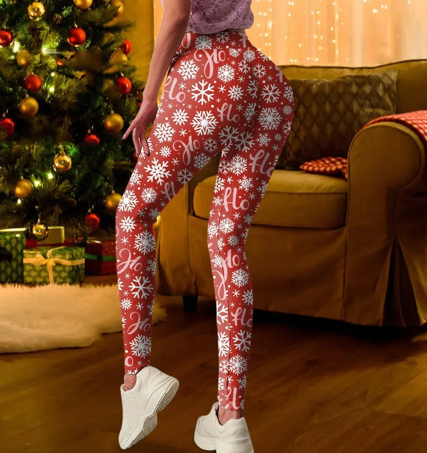 Women Warkout Sexy Christmas Leggings 