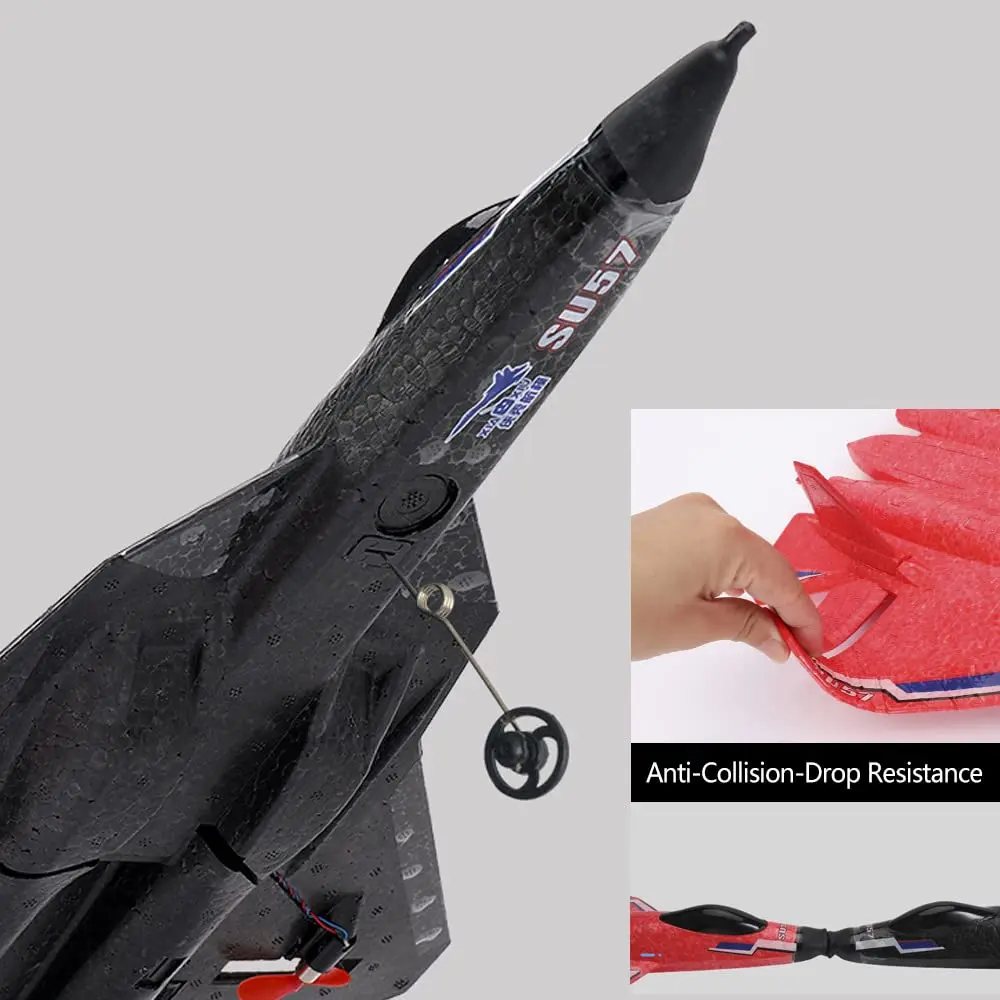 SU57 Model Unbreakable Radio Controlled Warplane Flugzeug Fixed Wing Foam Glider RC Plane Hand Throwing With Charger Included