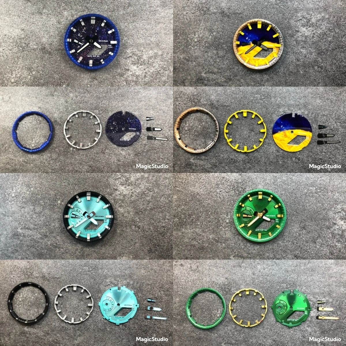 Colorful Face Set Watch Dial 4 In 1 Inner Ring Marker Watch Hand Dial