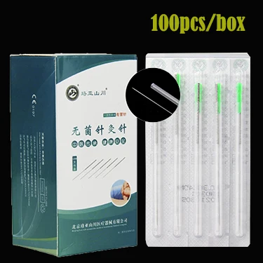 Piece Natural Aguja De Acupuntura Desechable Con Tubo Para Masaje Disposable Sterile