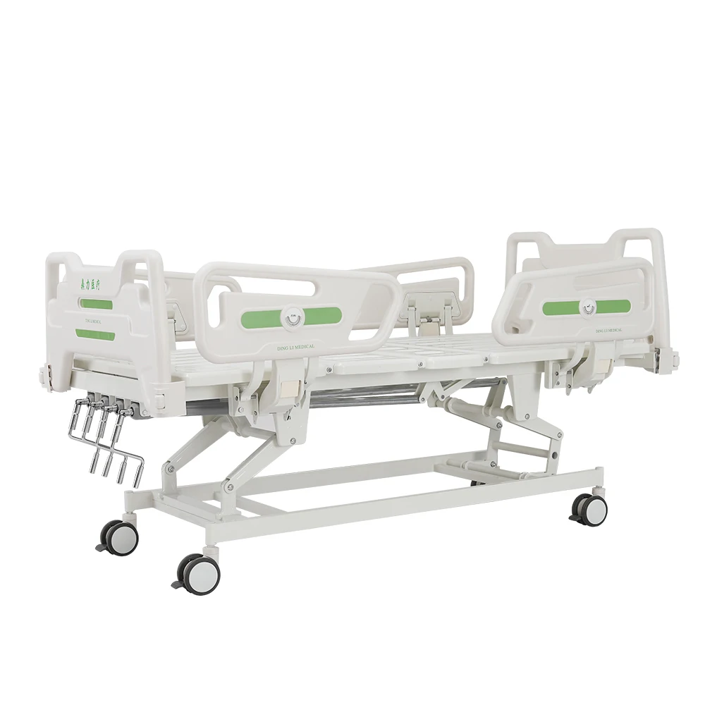Stainless Steel Modern Four Split Rail Manual Nursing Bed-Five Function Therapeutic Equipment Trendelenburg Mechanism CE School 6