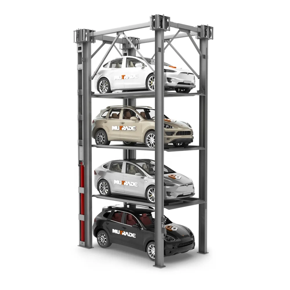 Four Post 4 Levels Quad Car Garage Hydraulic Triple Car Stacker Parking Lift