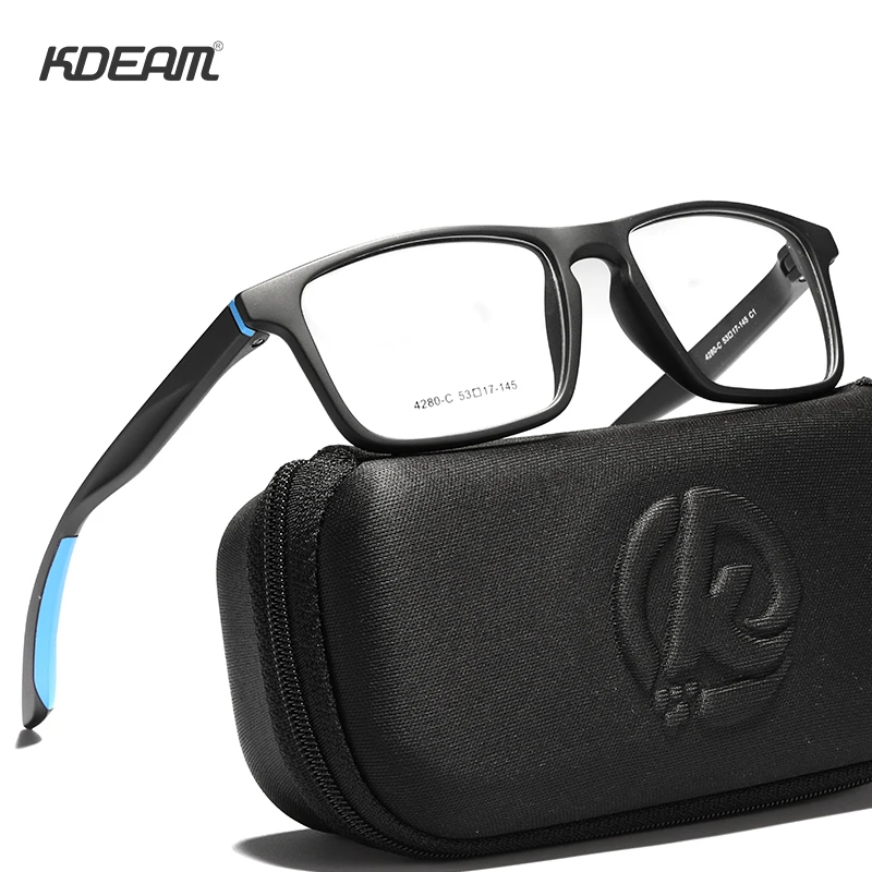KDEAM Italian Design Latest Fashion Colorful TR90 Reading Naked Eye Glasses Frames Optical Eyeglasses Rectangle Eyewear Frames