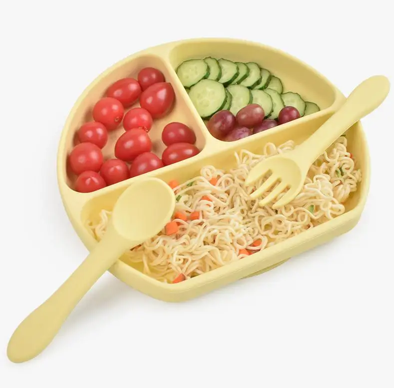 Food Grade Child Feeding Set Children Food Placemat Plate for Infant Silicone Products Manufacturer for Baby Silicone Plate