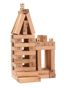 Stacking Party Games Toppling Colorful Tower Sorting Building Blocks Balancing Puzzles High Wooden for Children Family Games