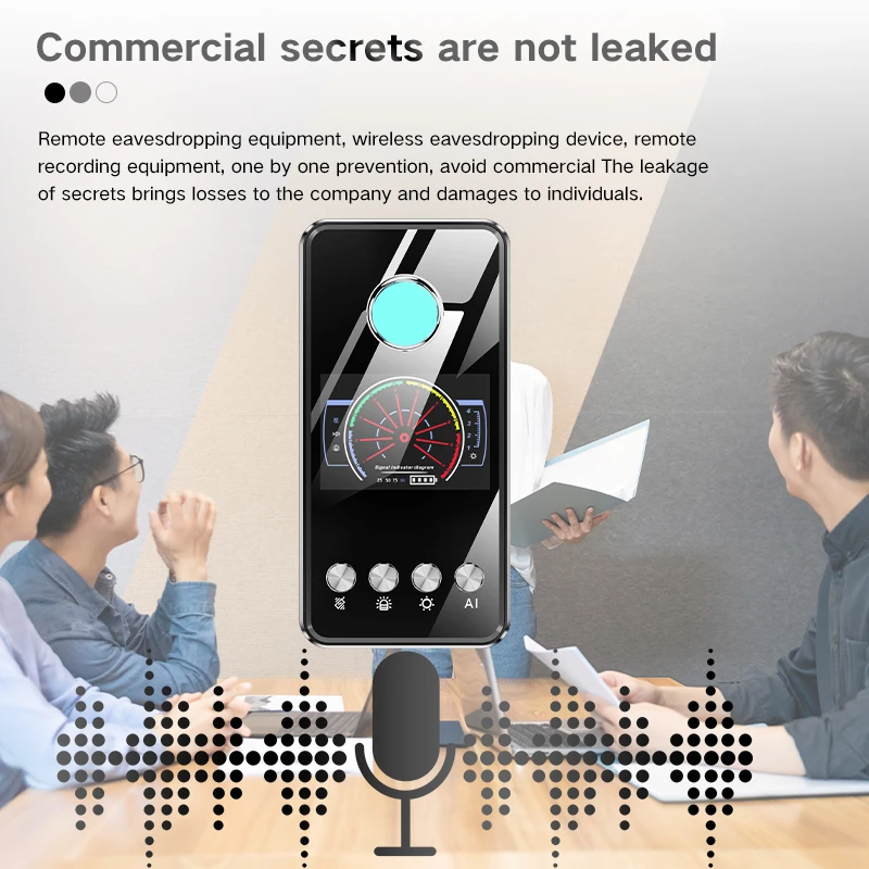 T2 Anti Mini Camera Personal Pen Cam Safety IR Sound Alarm Mini RF Signal Audio Bug Detector Wireless