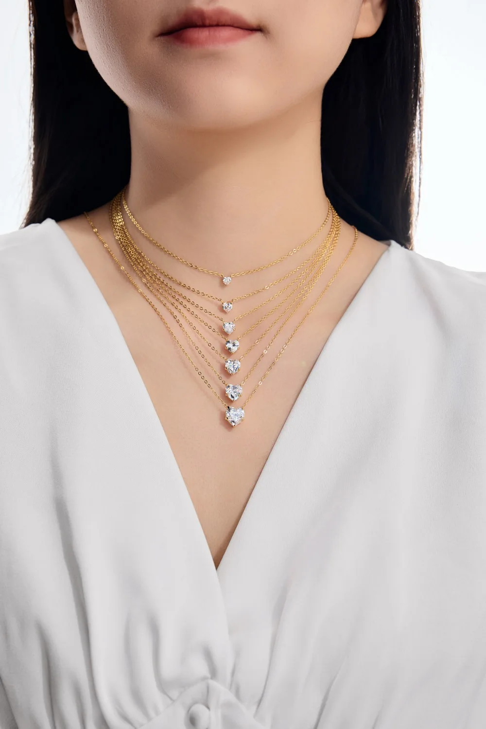 KAKODIY exquisite simple multi-size main stone 925 Sterling Silver chain infinite love heart-shaped 5A zirconia pendant necklace detail 8
