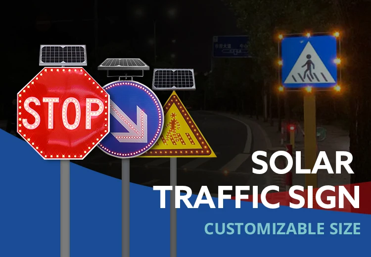 Solar Powered Internally Illuminated Road Mark Signs With Flashing ...