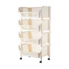 Étagère de rangement à quatre niveaux sur roulettes [blanc]