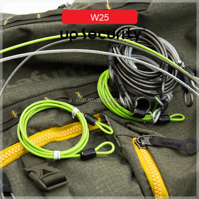 Luggage high carbon pvc steel wire hose lock safety rope lanyard cable anti theft Security Wire cables