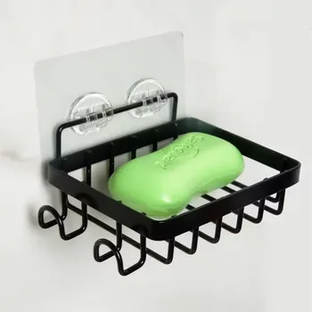 Hot selling  Steel Bathroom Accessory Sets Soap Basket Soap Dish Holder With Hooks