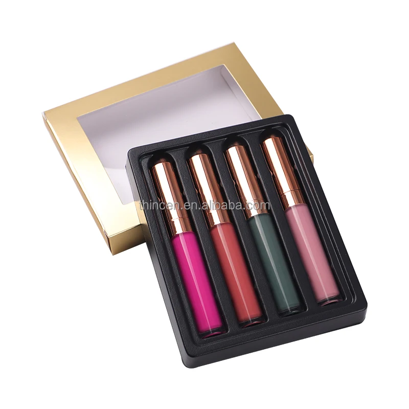 4PCS Custom Matte Liquid Lipstick Private Label Lipstick Set