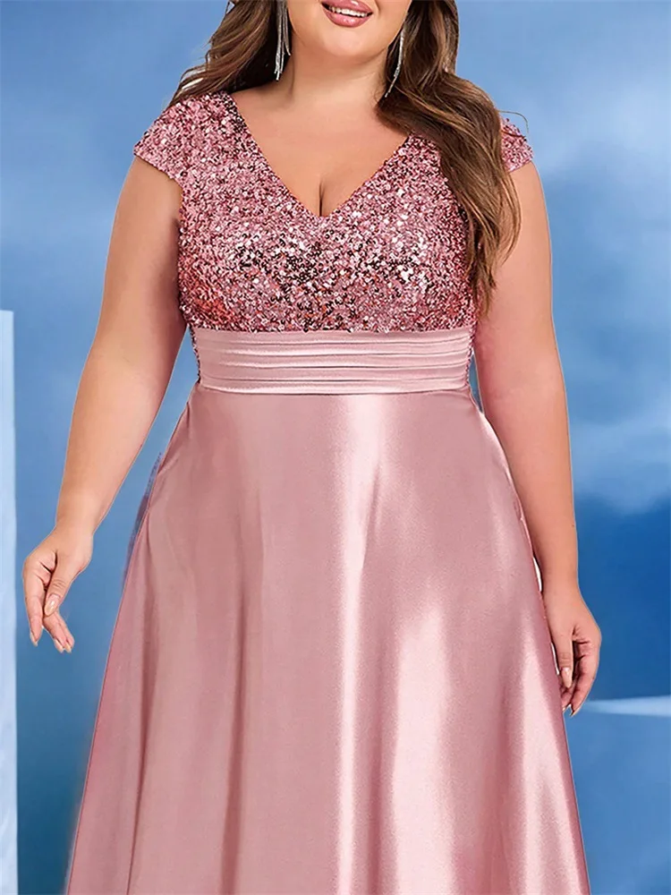 LY2422D Luxury Sequin Wedding Dresses for Bridesmaid Dress Sleeveless  V-Neck Plus Size Formal Gowns for Women Evening Dresses| Alibaba.com