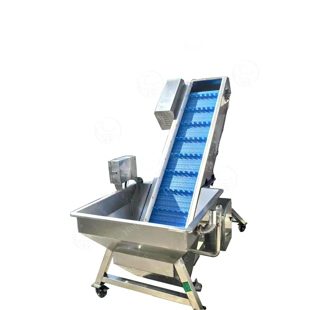 Stainless Elevator Bucket Washing Conveyor Belt Assembly Line Potato Carrot Ginger Presoaking Fruit Conveyor Elevator Machine