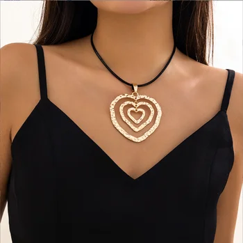 Punk Big Heart Pendant Necklace - Fashion Statement Jewelry