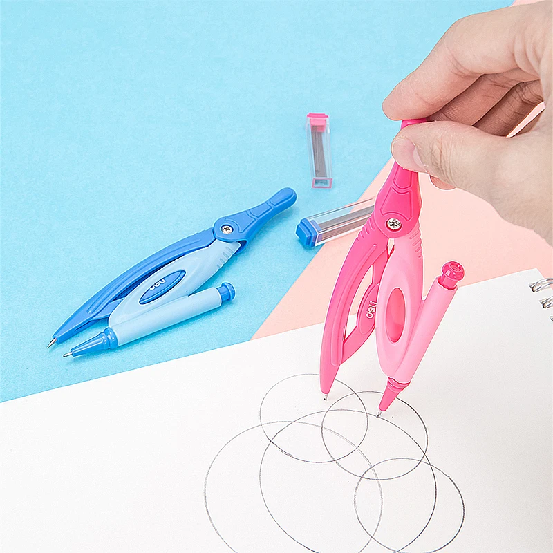 Deli EG20002 Compasses with Mechanical Pencils Plastic 2 Pcs 2C Stationery1pc