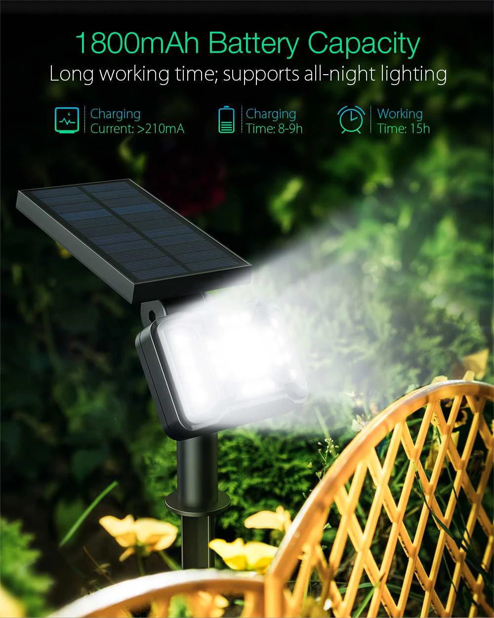 21 LED Outdoor Solar Garden Light Lamps Waterproof Solar Landscape spot lights 2-in-1 Outdoor Wall spotlight manufacture