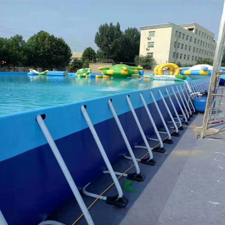 Customized Size PVC Rectangular Metal Frame Above Ground Outdoor Swimming Pool