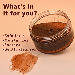 Private Label Tea Body Scrub Face Body Hand Foot Scrub Tea Leaf Walnut Shell Rice Exfoliating Soothes Moisturizes Body Tea Scrub