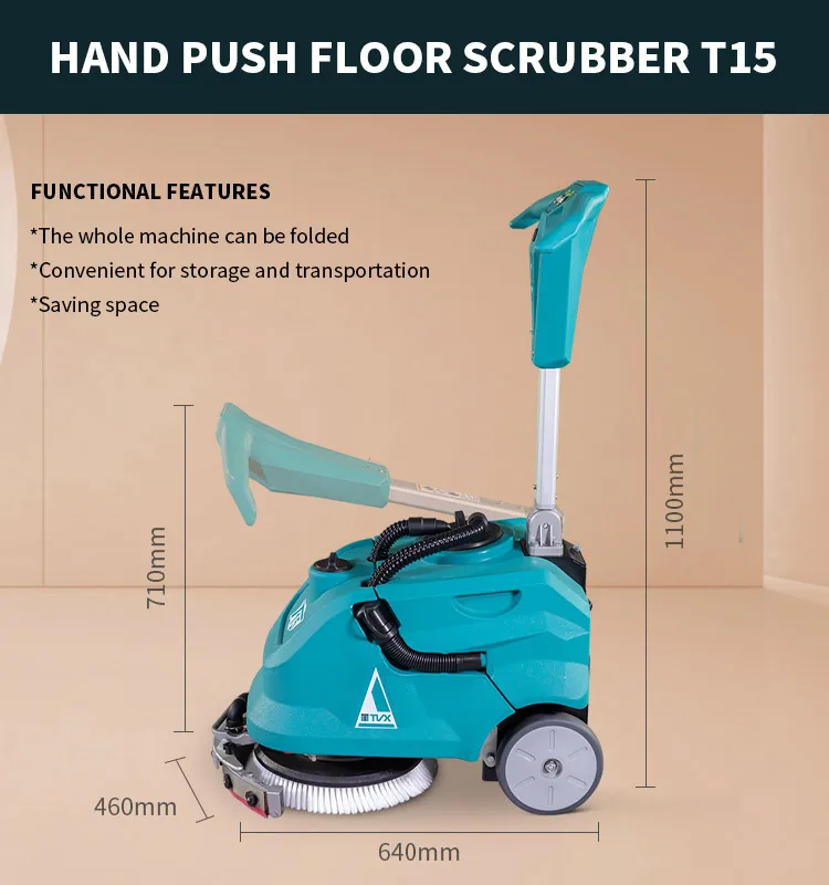 Small Floor Scrubber Warehouse Walk Behind Floor Cleaning Machine