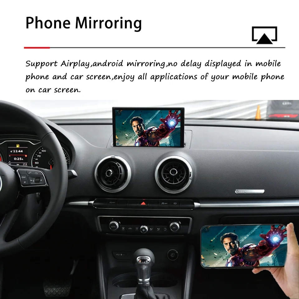 A1 8XF 8X1 8XA Wireless CarPlay for AUDI OEM Retrofit Apple Car Play Android Auto Rear Front Camera Integrated Adapter Spotify