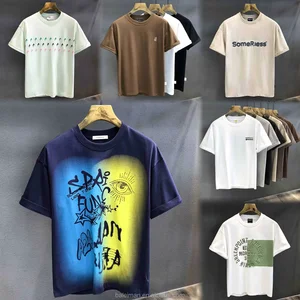 Factory Fashion Summer T-Shirt Casual Crew-neck Cotton Top Embroidered Technique Short-sleeved Boy's Velour Nonwoven Weaving