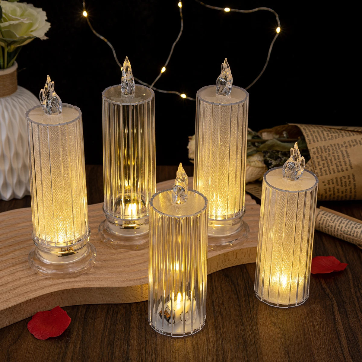 product transparent plastic building blocks candles flameless led candles holiday home decor customizable patterns ramadan halloween-30