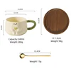 green cup+spoon+round tray