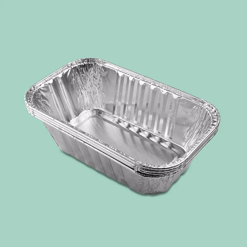 Rectangle Disposable Barbecue Tableware Food Plate Aluminum Foil Container
