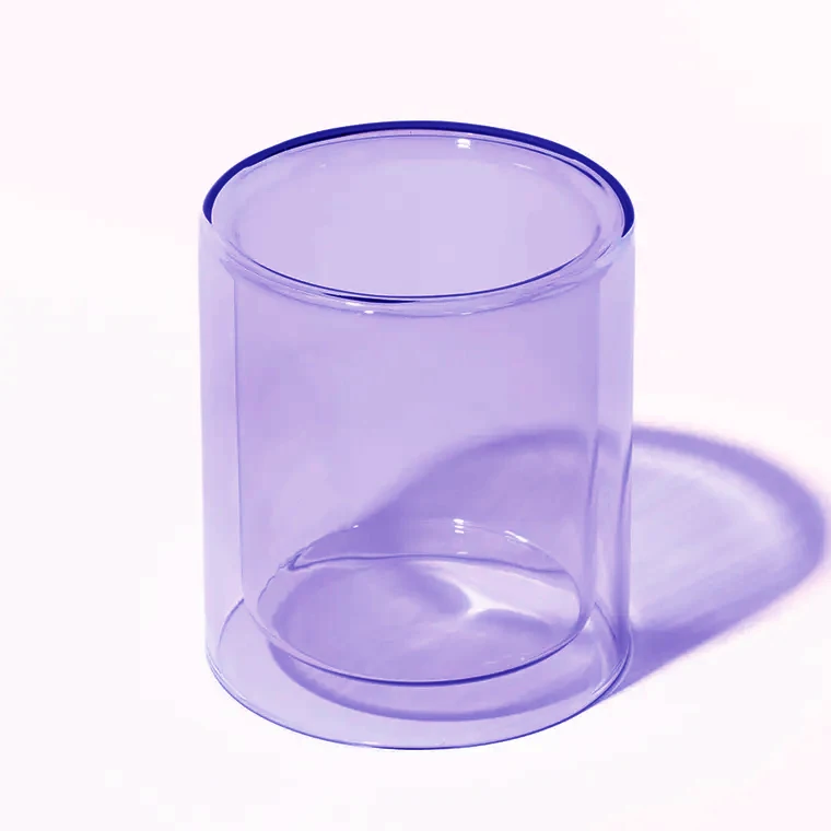 High Quality Borosilicate Glass Container Luxury Empty Colorful Double