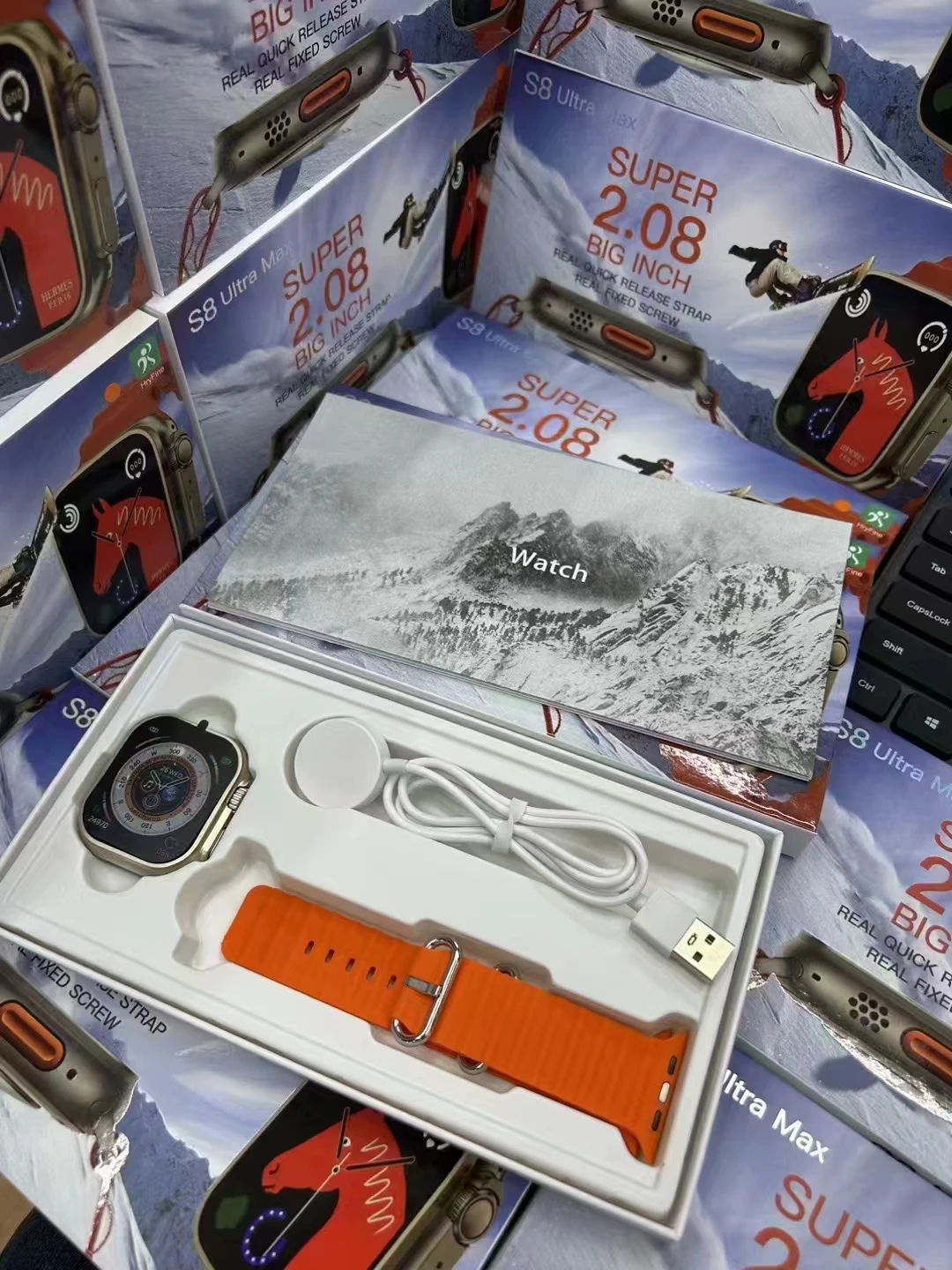 2.08 Big Screen Watch S8 Ultra Max Smartwatch Wireless Charger S8ultra ...