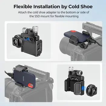 For SMALLRIG SSD Cage for BMPCC 4K Z Cam E2 Sigma Fp iPhone 15 Pro Max-Mount Bracket Holder Compatible for Samsung T5 SanDisk detail image