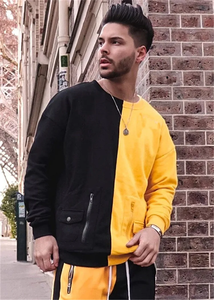 Custom Tech Fleece French Terry Mens Color Block Sports Slim Fit Cotton Tracksuit
