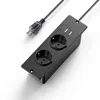 Noir-2 * prises AC + 2 * USB-A-US-EU