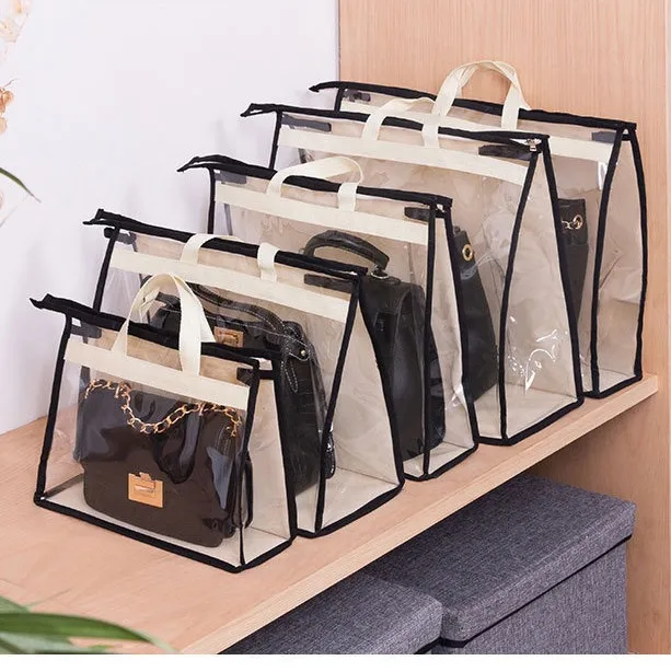 Высокое качество многоразмерная прозрачная сумка сумки для хранения с молнией и ручками органайзер Пылезащитная