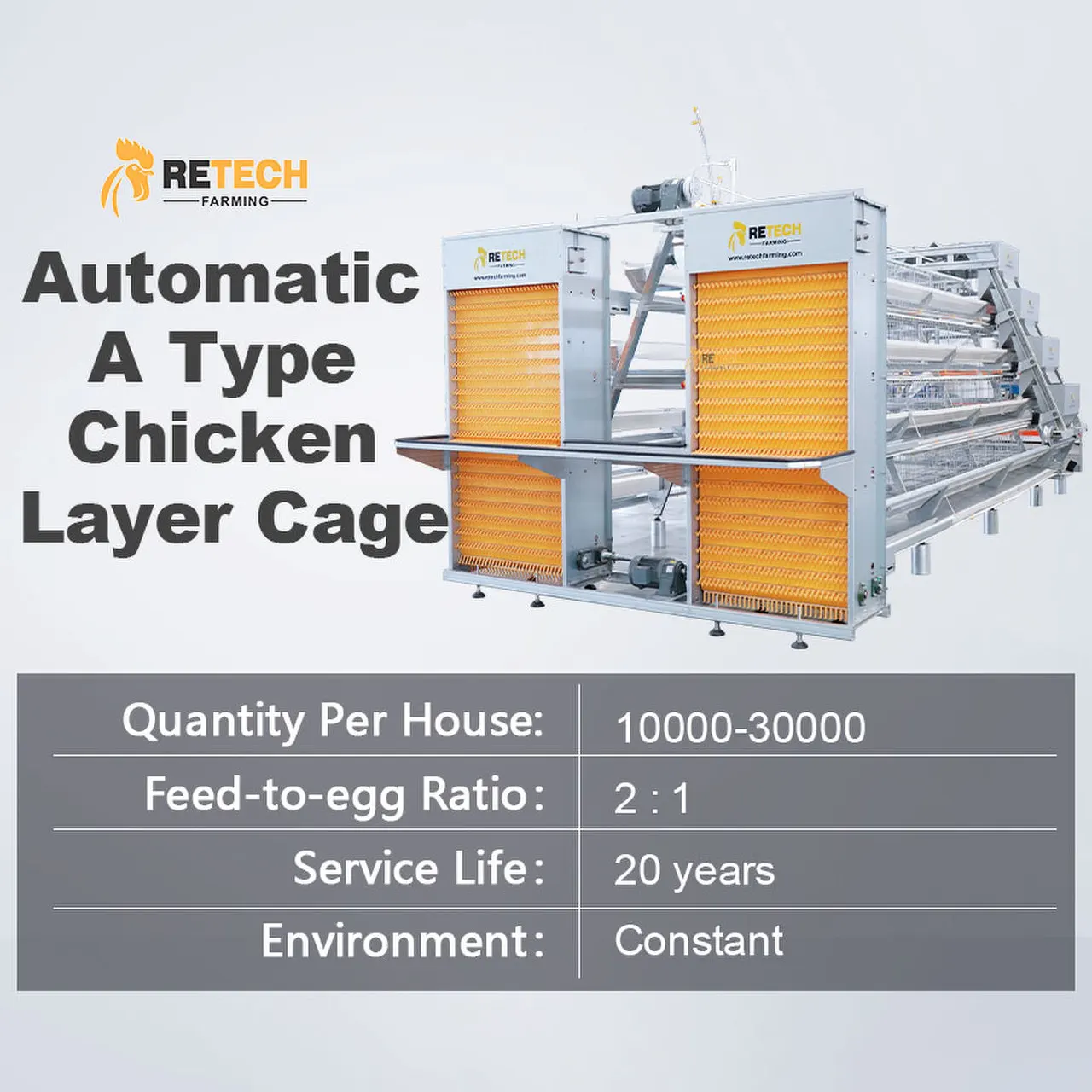 New Design 4 Tires a Type Semi-Automatic Chicken Battery Cage for 5000 Layers