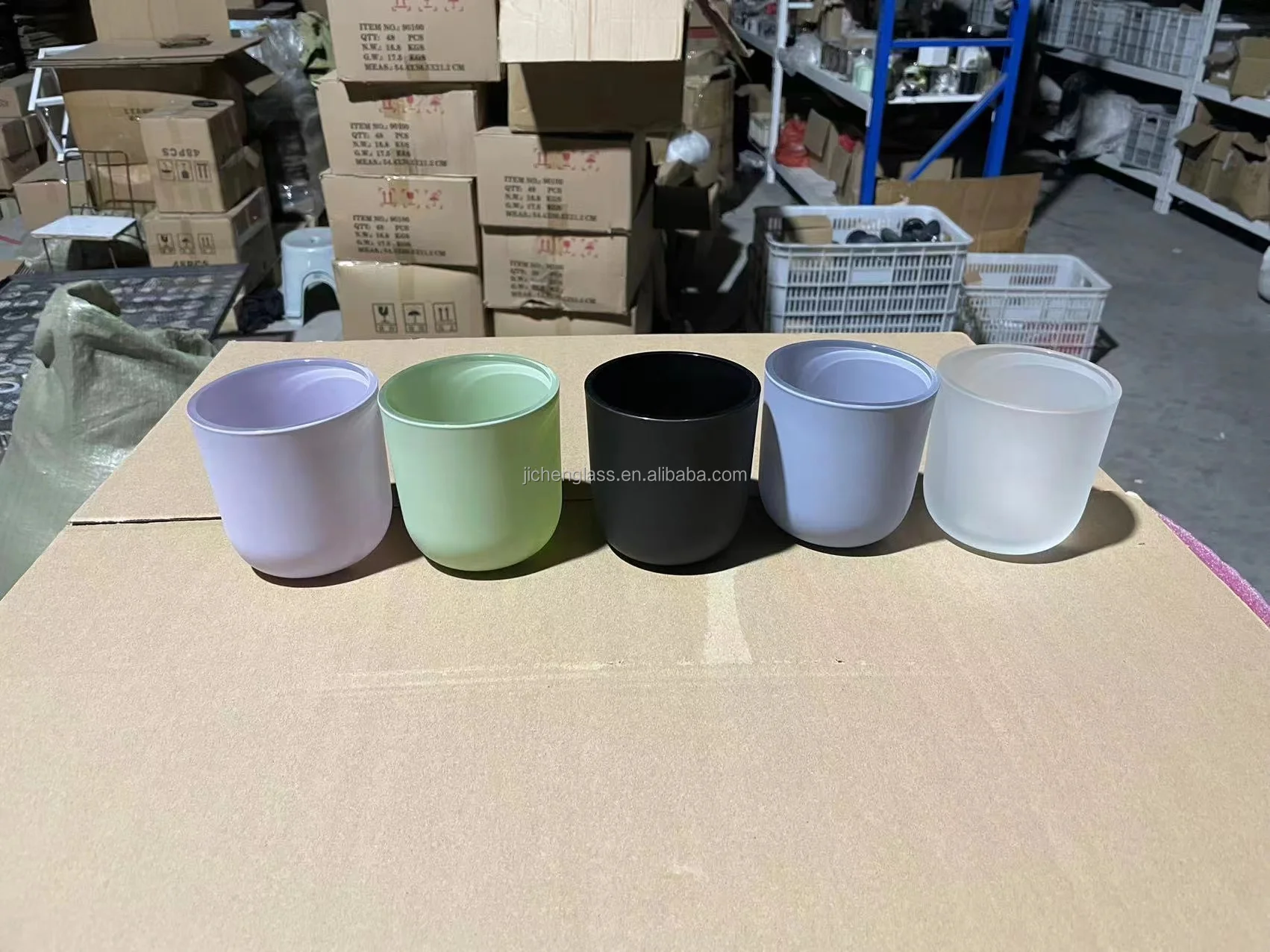 Custom Logo Luxury Candle Containers Round Bottom Heat Resistant Glass ...