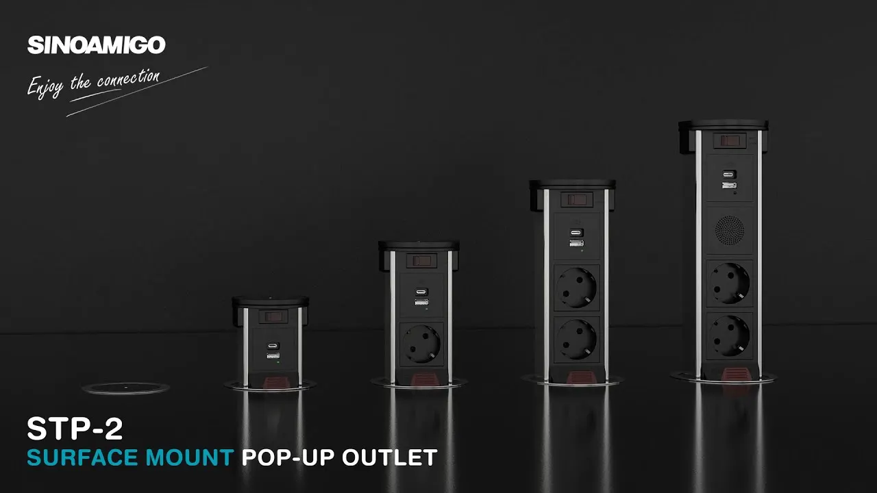 Office Desk Kitchen Island Retraction Socket Outlet 60mm Hole Pop Up ...