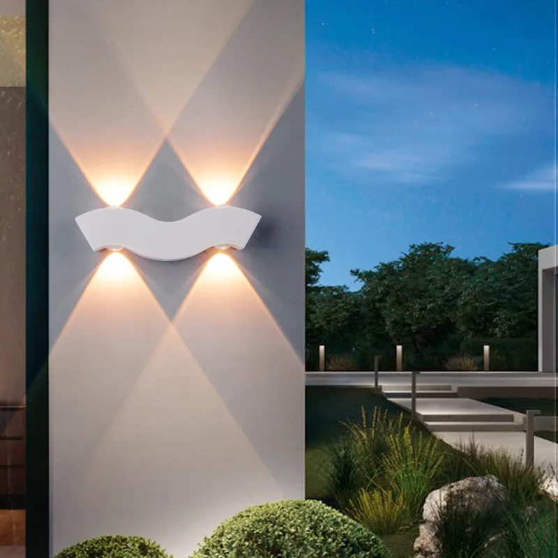 New waterproof led wall lamp courtyard balcony wall pillar lamp simple creative garden outdoor staircase lamp