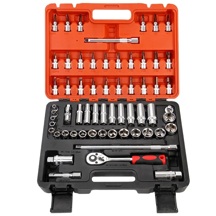 Caja de herramientas negra llave de trinquete caja de herramientas 82 piezas DHL 