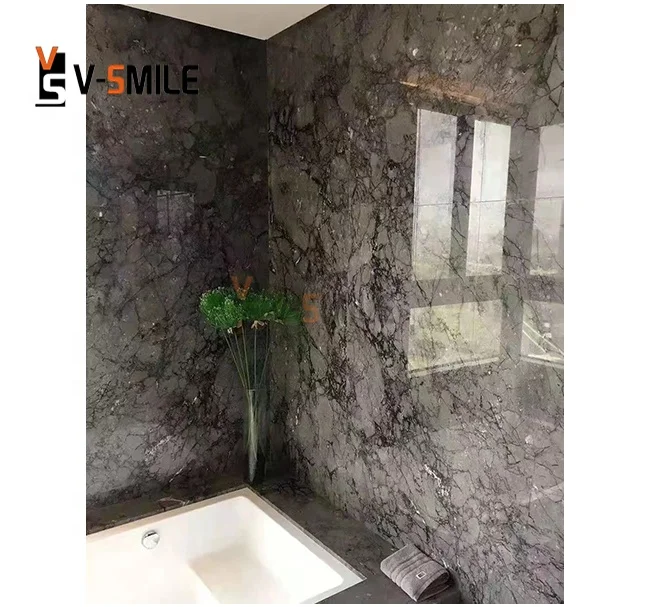 Chinese Dark Grey Marble with Overlapping Curve Veins Jamb Protector Door Casing Door & Window Frames