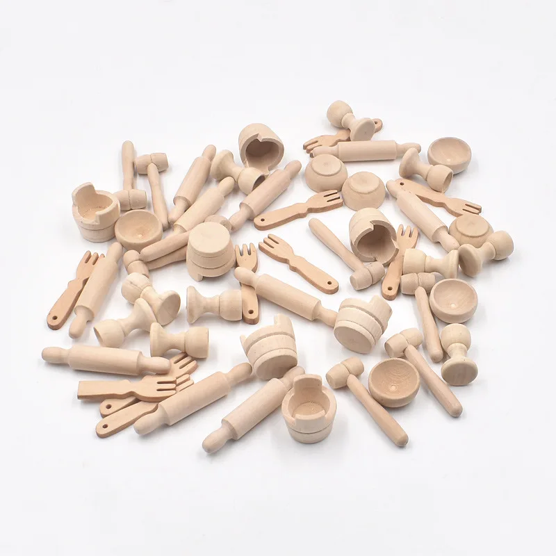 Деревянная детская посуда и Скалка на заказ, детский инструмент для выпечки